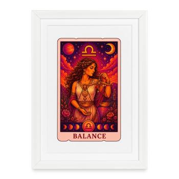 Tarot Balance - Affiche encadrée (27 × 37 cm) - blanc - Devant