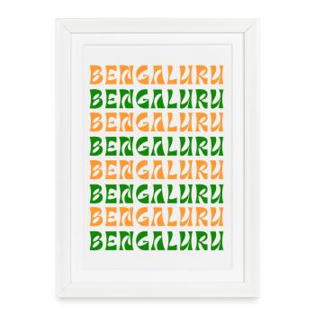 Bengaluru Text Pattern - Framed poster (27 × 37 cm) - white - Front