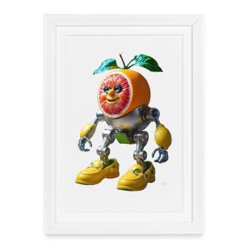 Juicy Robo Citrus - Framed poster (27 × 37 cm) - white - Front