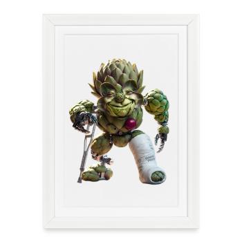 Artichoke Warrior - Framed poster (27 × 37 cm) - white - Front