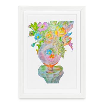 Flower vase - Framed poster (27 × 37 cm) - white - Front
