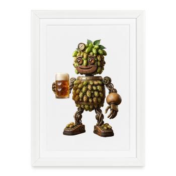 Hopkin : Golem du Saut Steampunk - Affiche encadrée (27 × 37 cm) - blanc - Devant