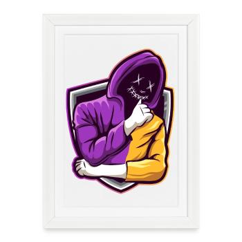 Gamer Mask Hoodie E-Sports Design - Framed poster (27 × 37 cm) - white - Front