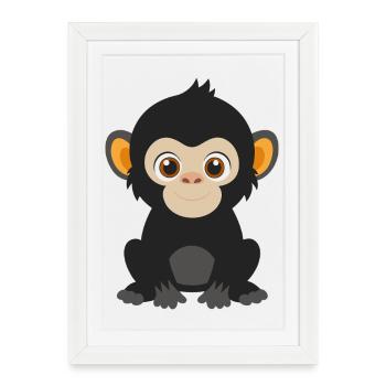 Baby gorilla - Framed poster (27 × 37 cm) - white - Front