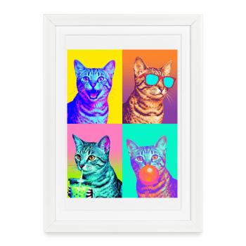 Cats Egyptian Mau Cat - Framed poster (27 × 37 cm) - white - Front