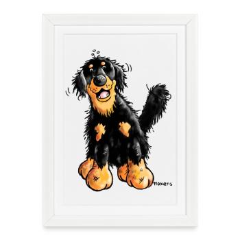 Hovawart – Hovie – Chien - Affiche encadrée (27 × 37 cm) - blanc - Devant
