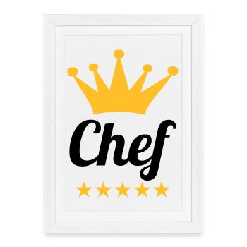 Chef - Affiche encadrée (27 × 37 cm) - blanc - Devant