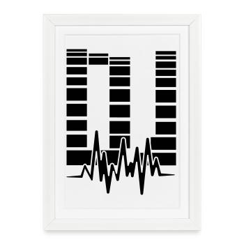 dj - Affiche encadrée (27 × 37 cm) - blanc - Devant