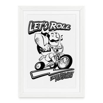 GANGSTER RIDING CYCLE - Affiche encadrée (27 × 37 cm) - blanc - Devant