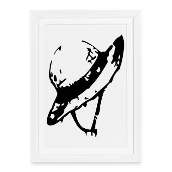 schéma de chapeau de paille - Affiche encadrée (27 × 37 cm) - blanc - Devant