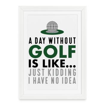 Drôles de slogans Golf - Affiche encadrée (27 × 37 cm) - blanc - Devant