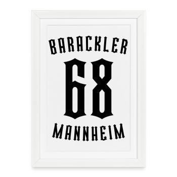 Barackler 68 Mannheim - Affiche encadrée (27 × 37 cm) - blanc - Devant