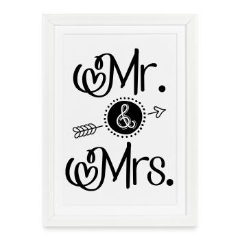 Mr. and Mrs. - Framed poster (27 × 37 cm) - white - Front