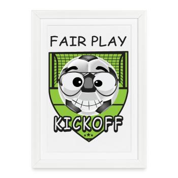 Funny football face - Framed poster (27 × 37 cm) - white - Front
