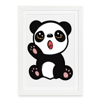 Bébé panda - Affiche encadrée (27 × 37 cm) - blanc - Devant