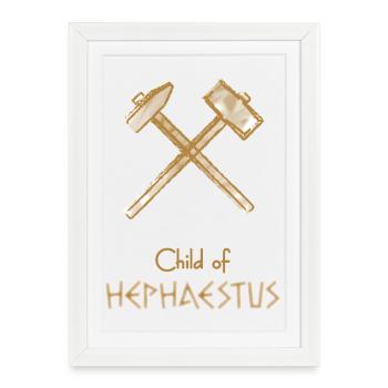 Child of Hephaestus – Percy Jackson inspired desig - Framed poster (27 × 37 cm) - white - Front