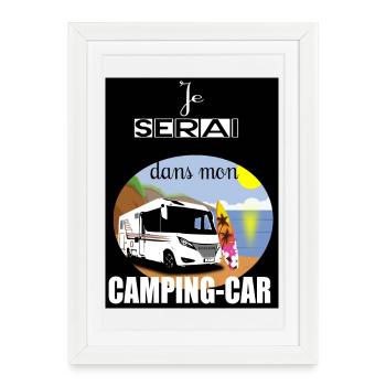 Motorhome in the sun - Framed poster (27 × 37 cm) - white - Front