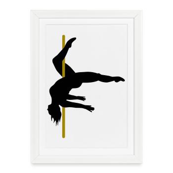 Poledancer courbé dans la jambe intérieure pendre - Affiche encadrée (27 × 37 cm) - blanc - Devant