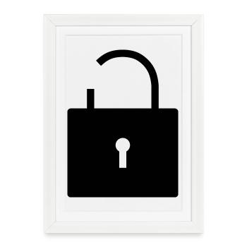 No security no security open lock lock - Framed poster (27 × 37 cm) - white - Front