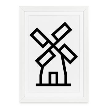 Énergie de l’air de moulin à vent - Affiche encadrée (27 × 37 cm) - blanc - Devant