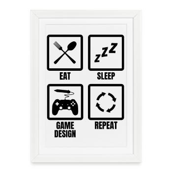 Routine de conception de jeu - Affiche encadrée (27 × 37 cm) - blanc - Devant