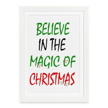 Croyez en la magie de Noël - Affiche encadrée (27 × 37 cm) - blanc - Devant