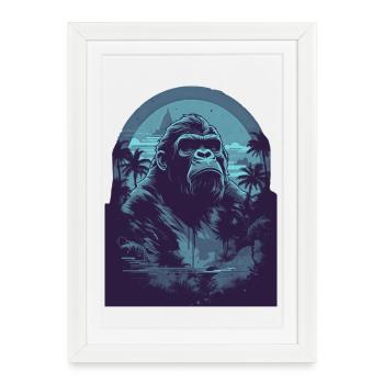 Gorrile bleue - Affiche encadrée (27 × 37 cm) - blanc - Devant