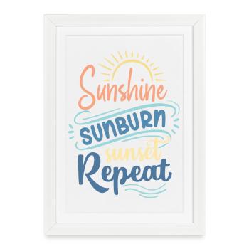 Sunshine Sunburn Sunset Repeat - Framed poster (27 × 37 cm) - white - Front