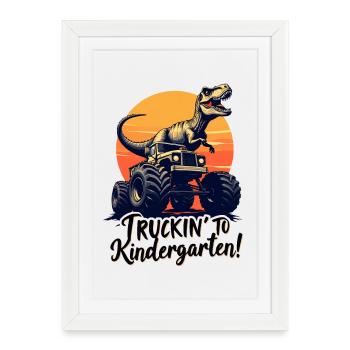 Camionnage à la maternelle, retour à l’école 2024 - Affiche encadrée (27 × 37 cm) - blanc - Devant