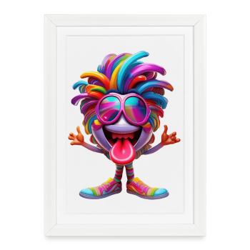 Nice, Positive and Delirious Cartoon Character - Framed poster (27 × 37 cm) - white - Front