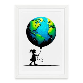 Planet Earth - Framed poster (27 × 37 cm) - white - Front