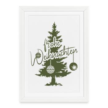 merry christmas fir spruce forest symbol logo - Framed poster (27 × 37 cm) - white - Front