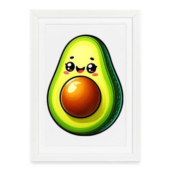 Avocat - Affiche encadrée (27 × 37 cm) - blanc - Devant