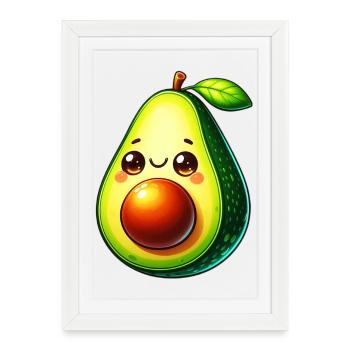 Avocat - Affiche encadrée (27 × 37 cm) - blanc - Devant