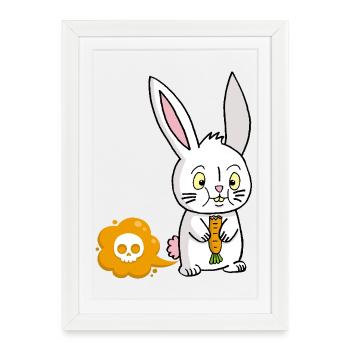 Un pet à la carotte - Affiche encadrée (27 × 37 cm) - blanc - Devant