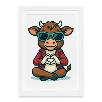 Style d’amour du veau - Affiche encadrée (27 × 37 cm) - blanc - Devant