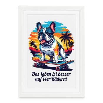 La vie est meilleure sur quatre roues - Affiche encadrée (27 × 37 cm) - blanc - Devant