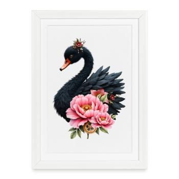 A touch of pink and the glow of a swan. - Framed poster (27 × 37 cm) - white - Front