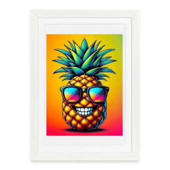 Ananas - Affiche encadrée (27 × 37 cm) - blanc - Devant