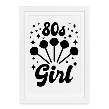 Fille des années 80 - Affiche encadrée (27 × 37 cm) - blanc - Devant