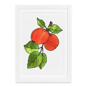 Pommes - Affiche encadrée (27 × 37 cm) - blanc - Devant
