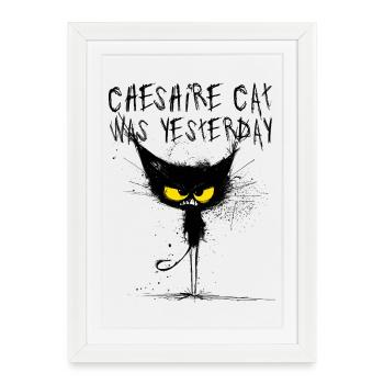 Angry Cat – Caesaire Cat Was Yesterday - Framed poster (27 × 37 cm) - white - Front