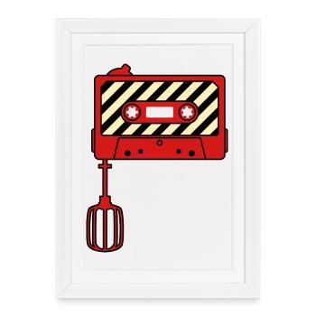Mixtape vs. Mixer – Retro Music Cult Design - Framed poster (27 × 37 cm) - white - Front