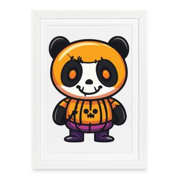 Panda Halloween Zombie - Affiche encadrée (27 × 37 cm) - blanc - Devant