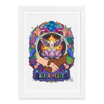 Paix et respect : l’unité dans la diversité - Affiche encadrée (27 × 37 cm) - blanc - Devant