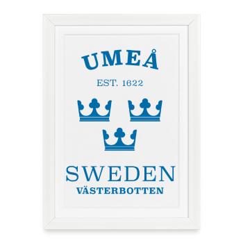 Umea, Suède, Suède - Affiche encadrée (27 × 37 cm) - blanc - Devant