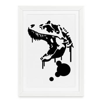 Dinosaure - Affiche encadrée (27 × 37 cm) - blanc - Devant