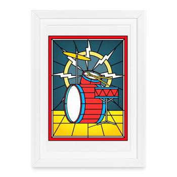 Kit de tambour en vitrail - Affiche encadrée (27 × 37 cm) - blanc - Devant