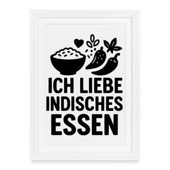 J’adore la cuisine indienne - Affiche encadrée (27 × 37 cm) - blanc - Devant