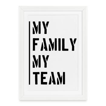 Dicton de l’équipe familiale - Affiche encadrée (27 × 37 cm) - blanc - Devant